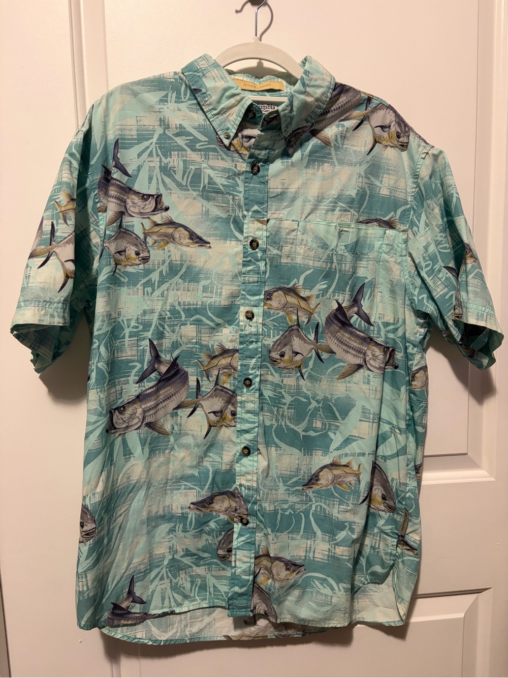 Columbia Sportswear "River Lodge" tropical fish print shirt